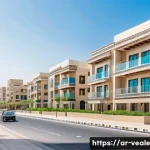 Home 21 임대 부동산 가치 상승 요인 - A vibrant urban residential neighborhood in Dubai showcasing modern mid-rise apartment buildings nea...