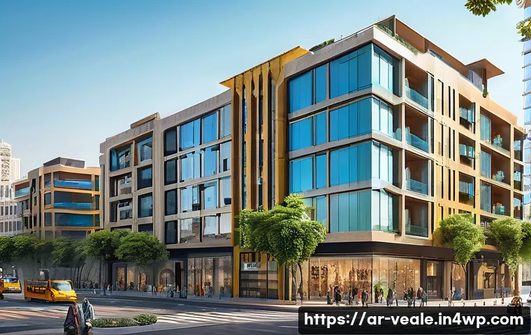 임대 부동산의 시장 내 경쟁력 분석 - A vibrant urban residential building located in the heart of a Middle Eastern city, showcasing moder...